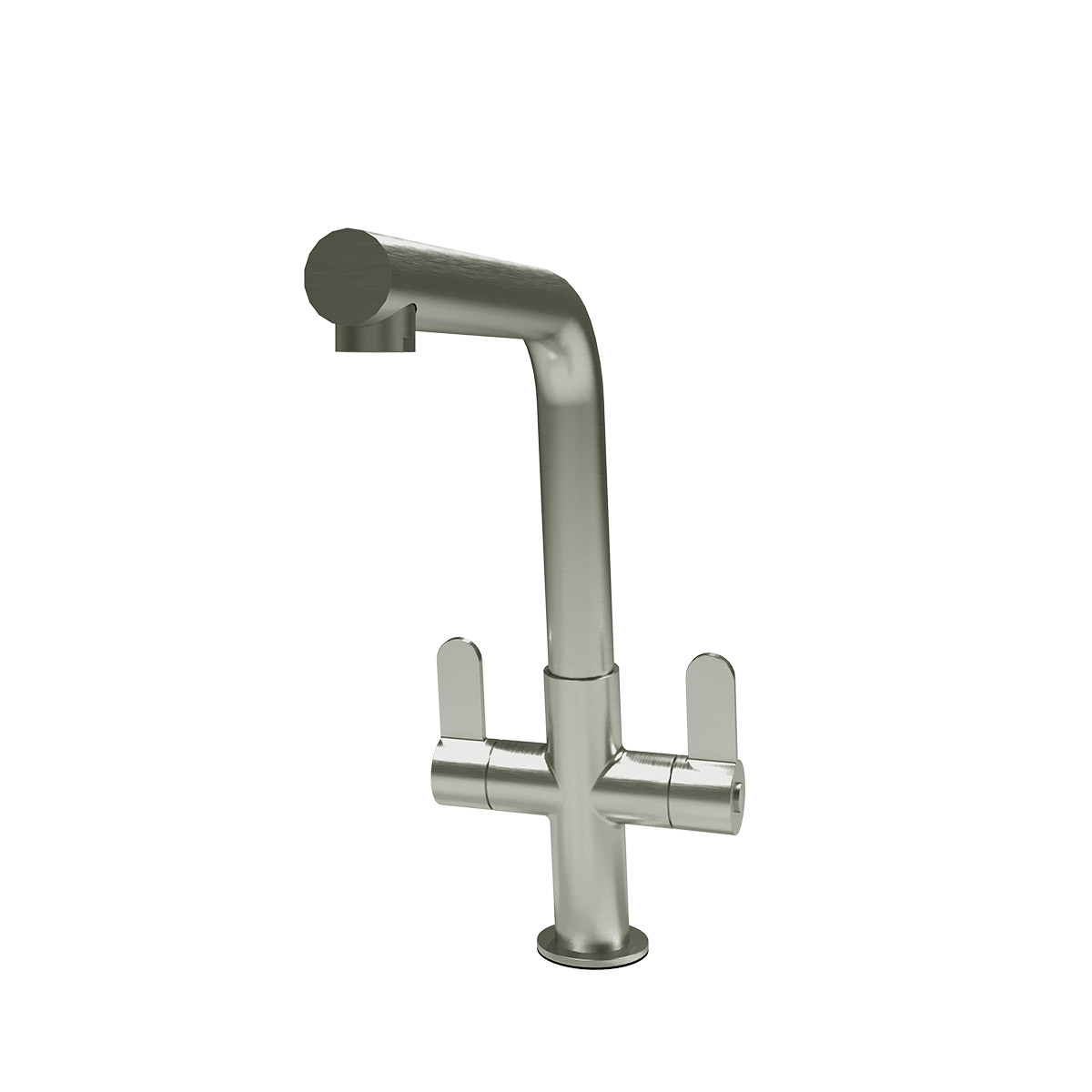 Ida dual lever kitchen tap in brushed chrome