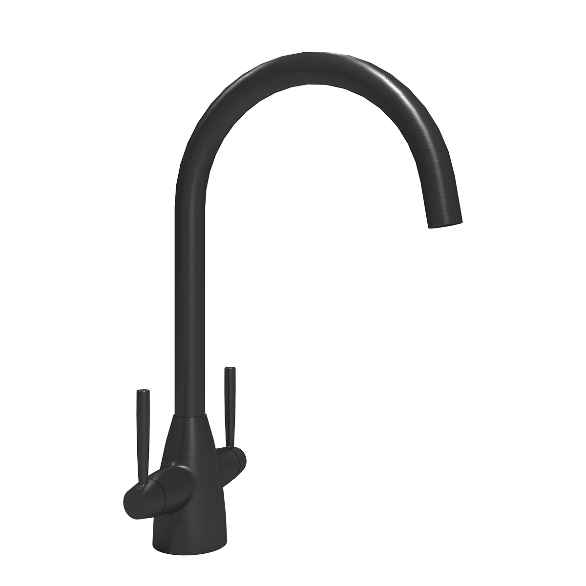 Ivy dual lever black kitchen tap