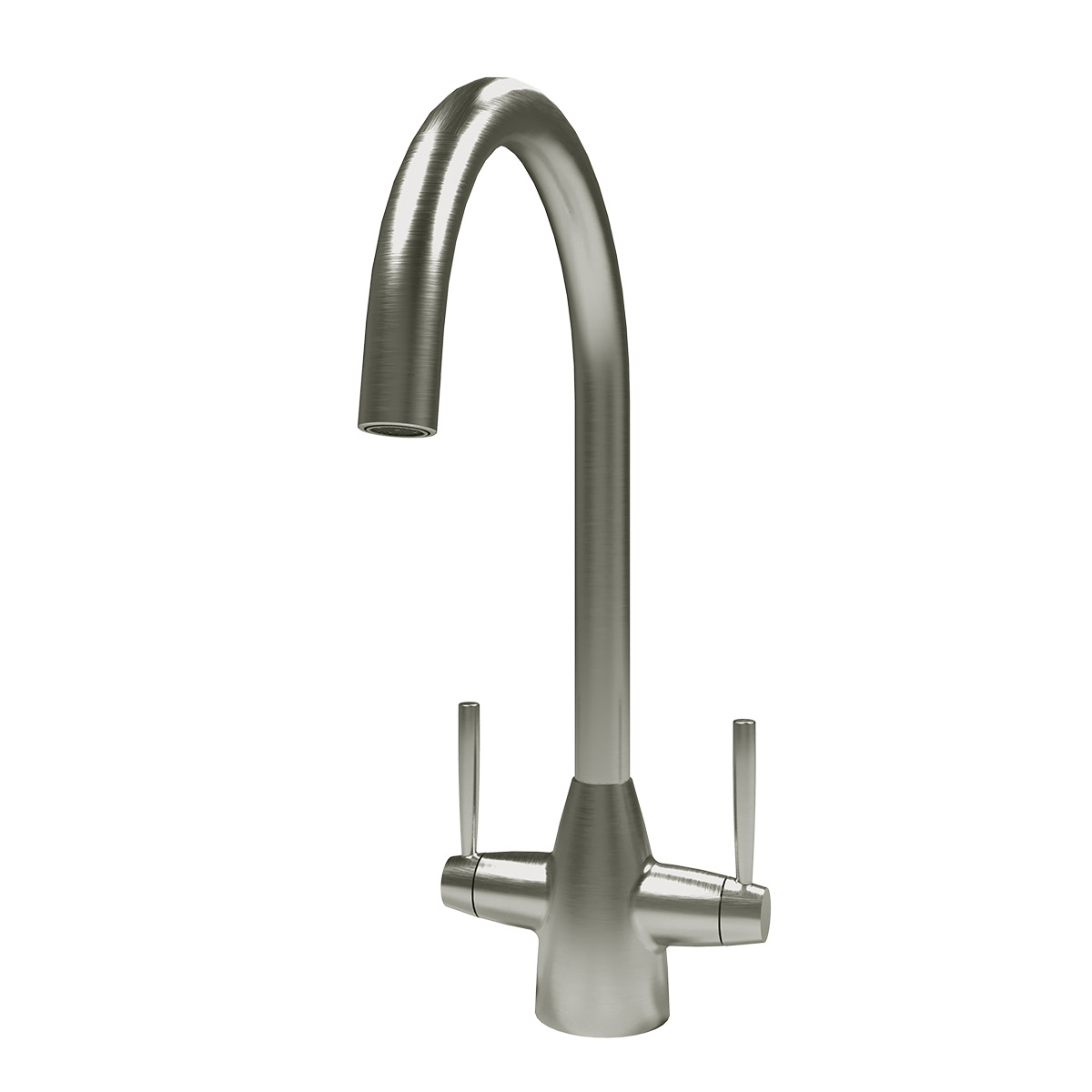 Ivy dual lever kitchen tap in brushed chrome