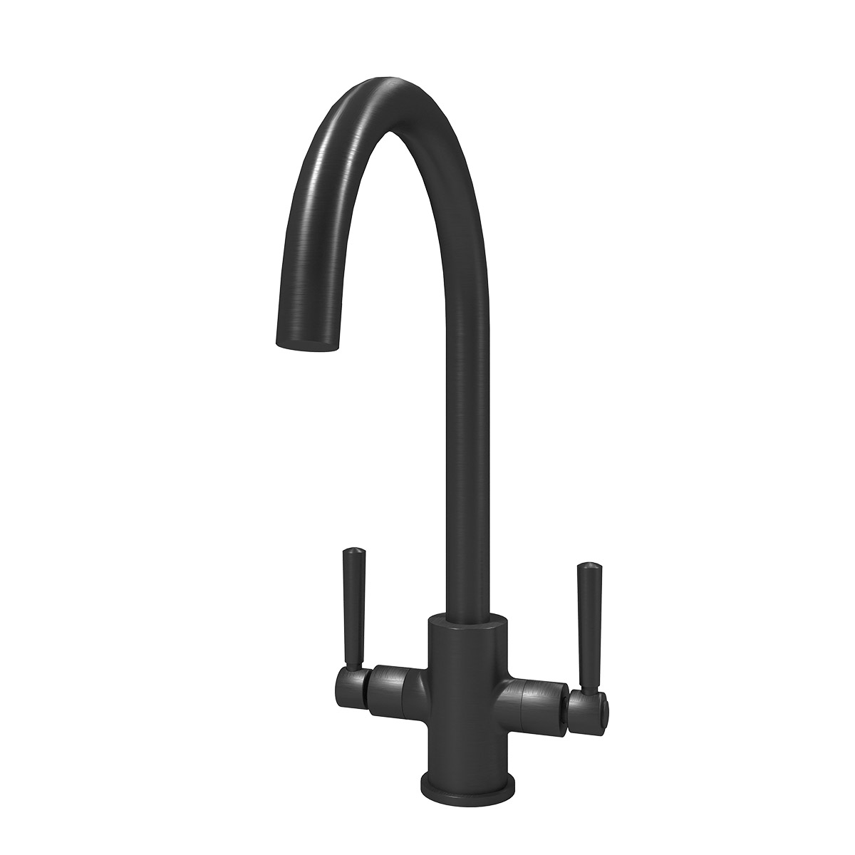 Noa dual lever kitchen tap in black