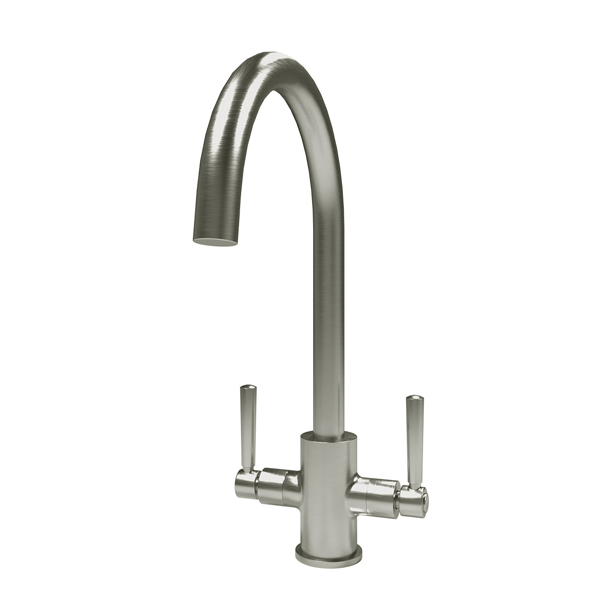 Noa dual lever kitchen tap in brushed chrome