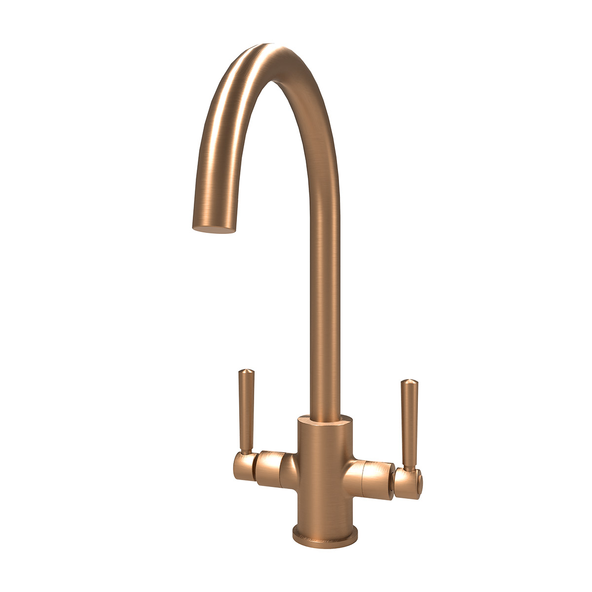 Noa dual lever kitchen tap in copper