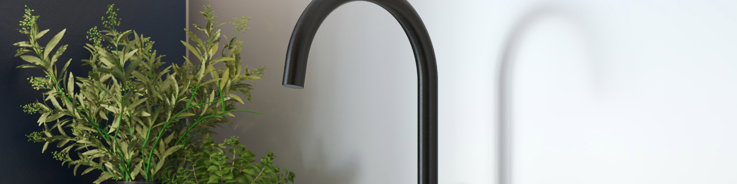 Noa black dual lever kitchen tap
