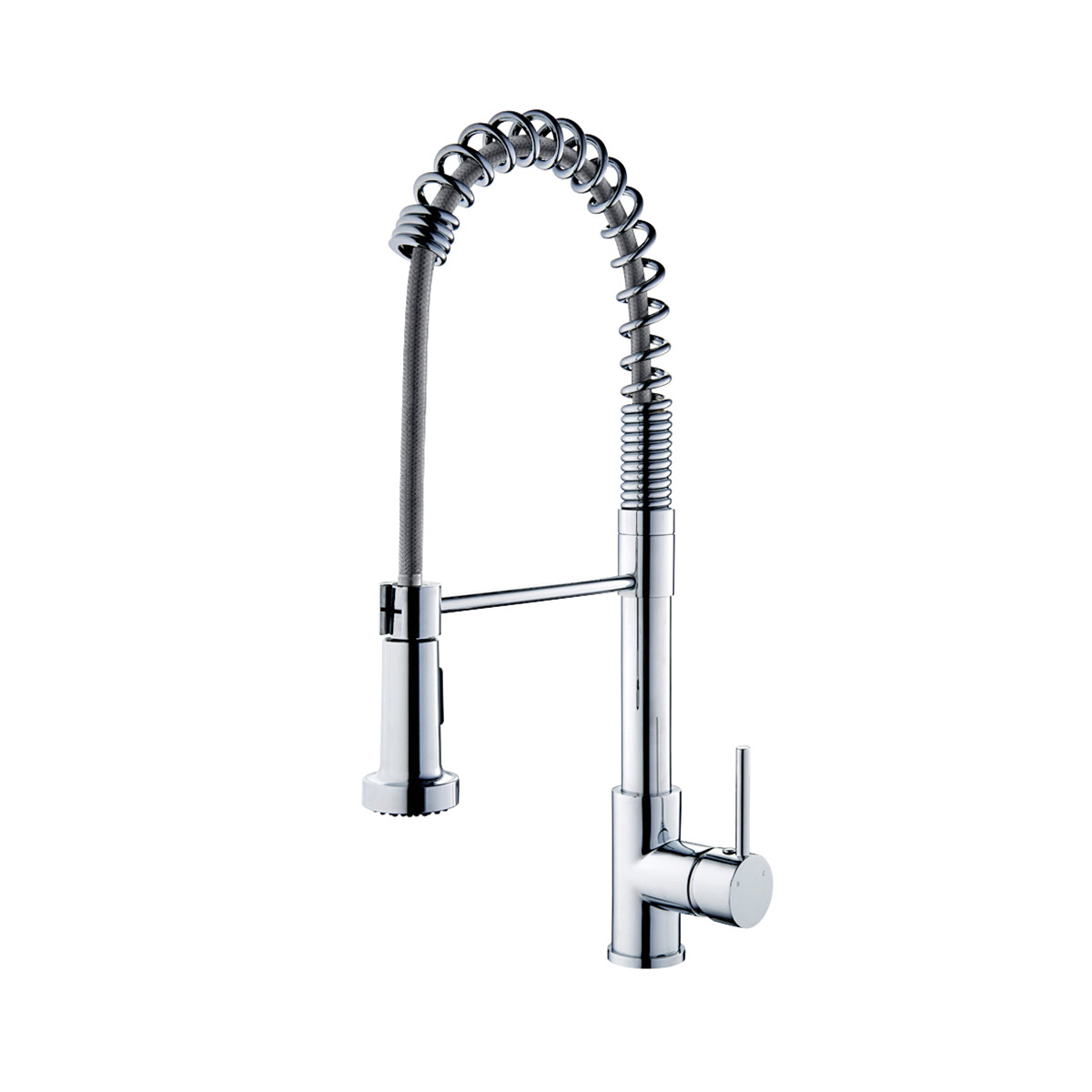 The Rosa single lever pull out tap has a long neck and gives an elegant feel to any space. Available in chrome finish.
