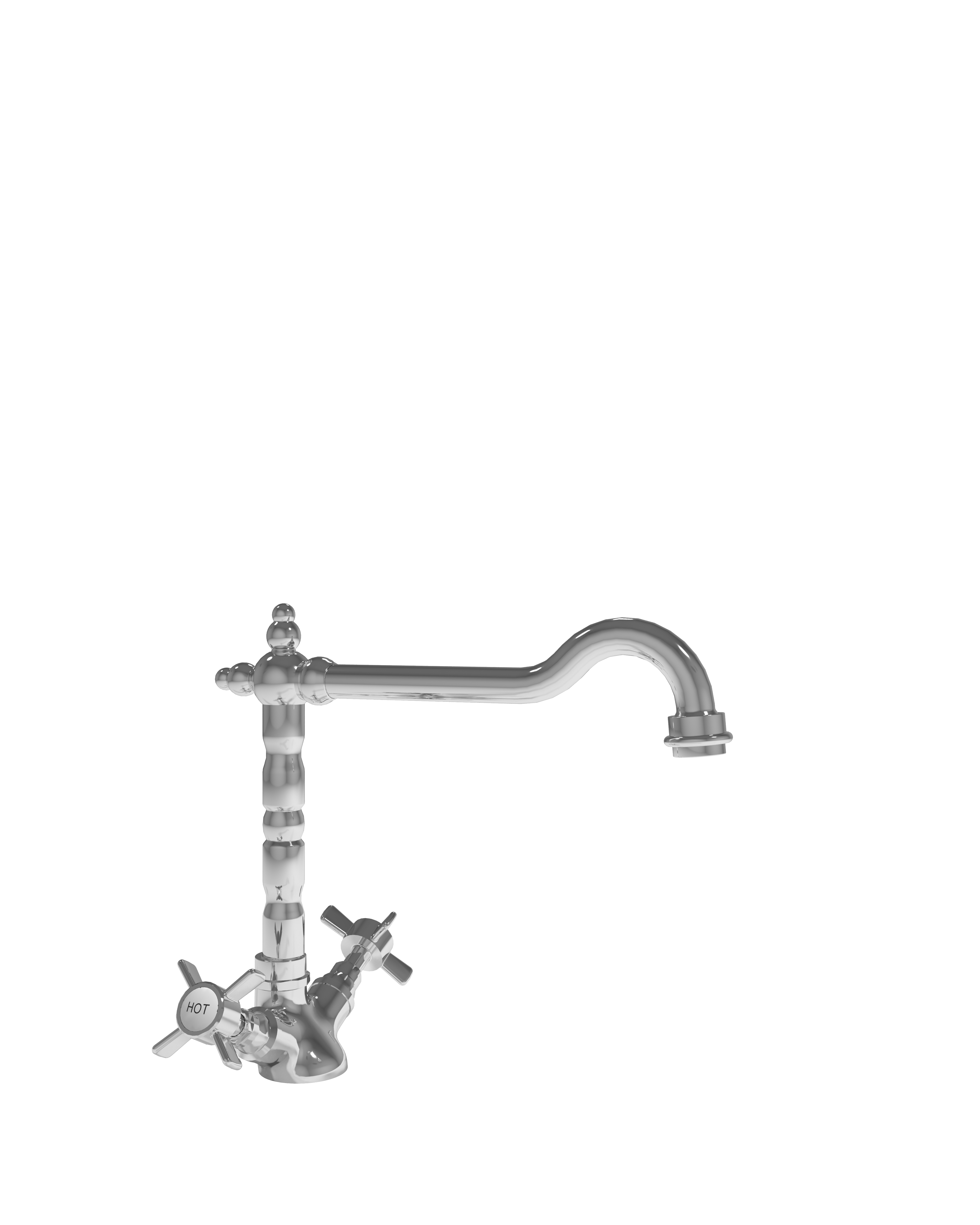 Elsa dual lever cross head tap with ceramic plates on levers in chrome