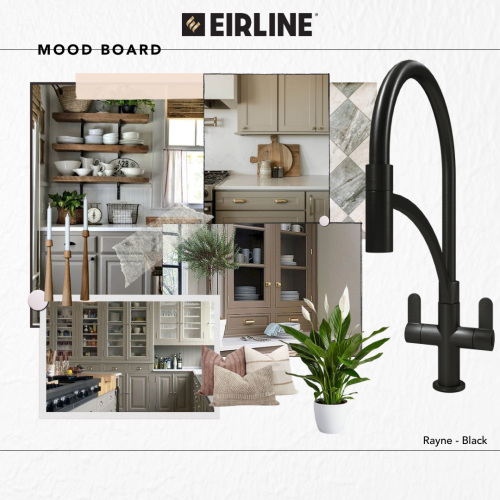 Rayne black dual lever pull out tap mood board